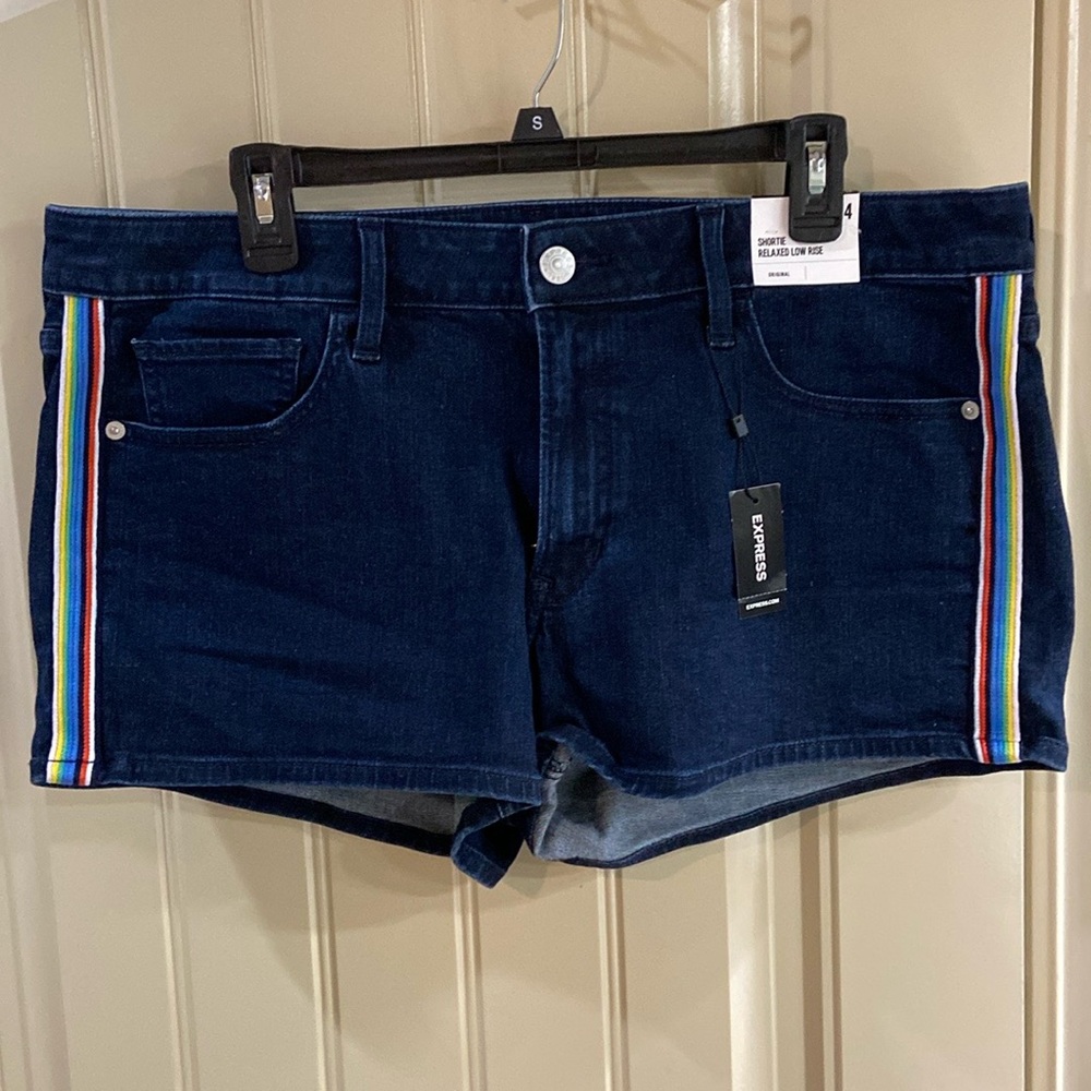 Denim Shortie Shorts by Express Brand. NWT!